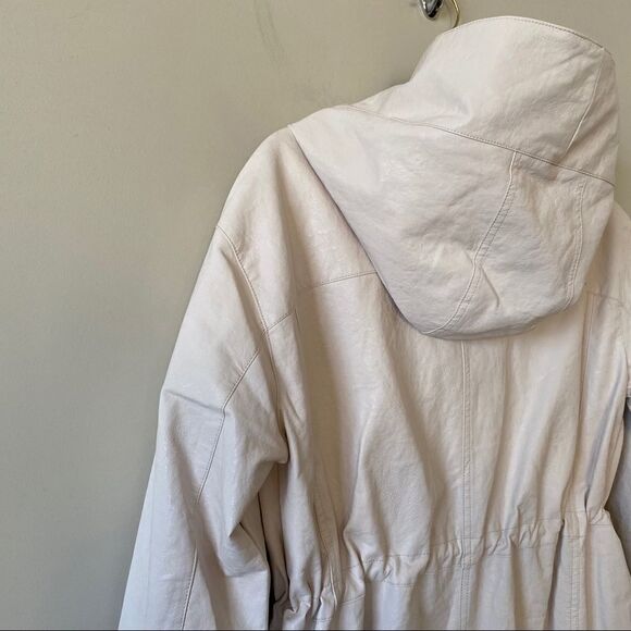 NWT-ANTHRO Stevie Faux Leather Utility Cream Mid Length Jacket - Picture 8 of 16